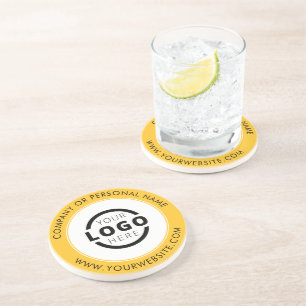 Custom Branded Business Logo Promotional Yellow Coaster