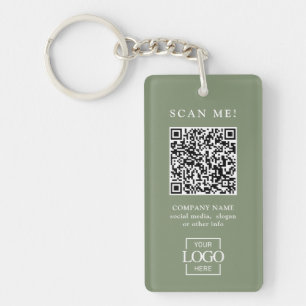 Custom Branded Business Logo QR Code Modern Keychain