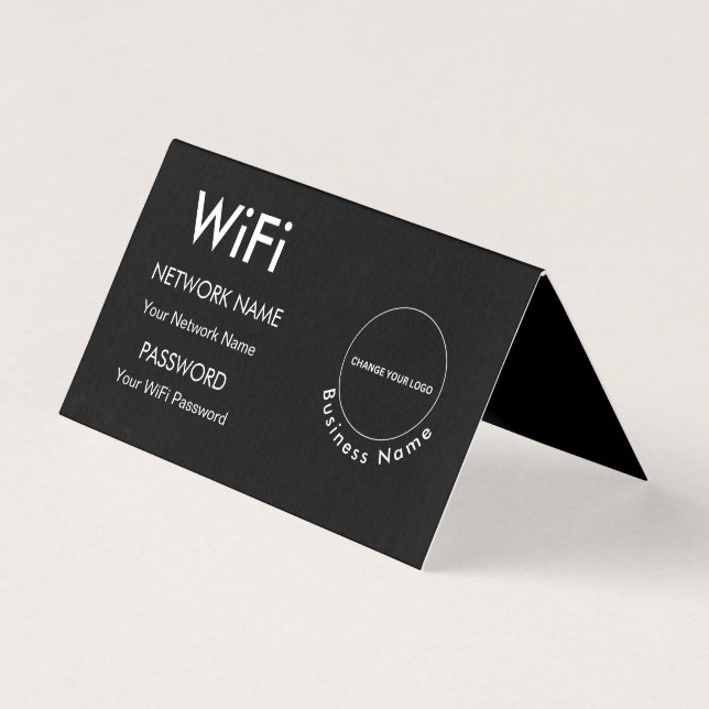 Custom Branded Business Name Wifi Details & Logo (Front)