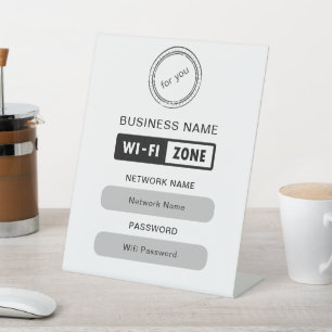Custom Branded Business Name Wifi Details & Logo Pedestal Sign