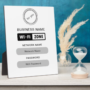 Custom Branded Business Name Wifi Details & Logo Plaque