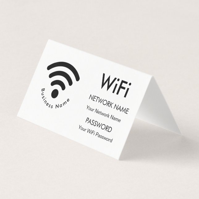 Custom Branded Business Name Wifi Details White  (Front)