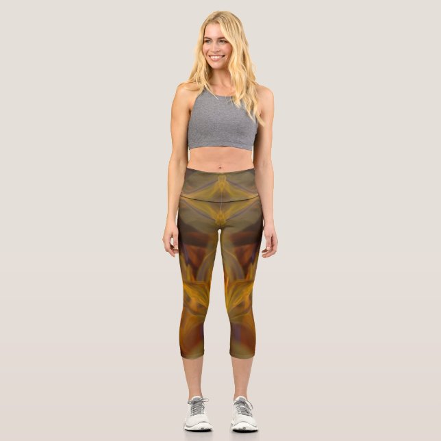 Custom Branded Colourful Natural Wellbeing  Capri Leggings (Front)