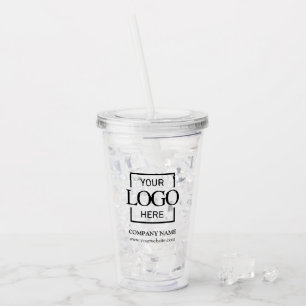 Custom Branded Company Business Logo Promotional Acrylic Tumbler