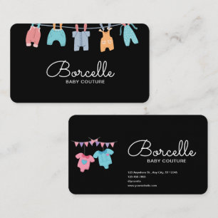 Custom Branded Cream and Blue Baby Couture Business Card