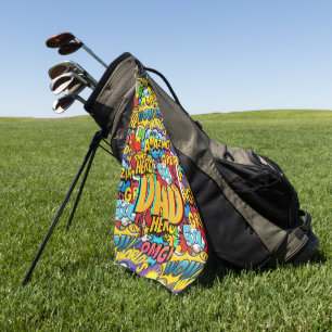 Custom Branded DAD Gift - Comic Superhero Fun Name Golf Towel