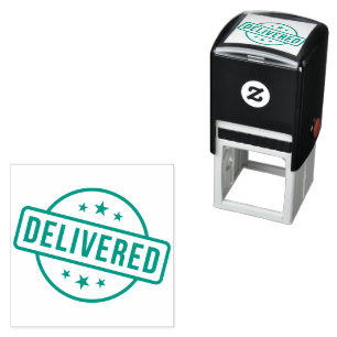 Custom Branded DELIVERED   Basic Office or Busines Self-inking Stamp