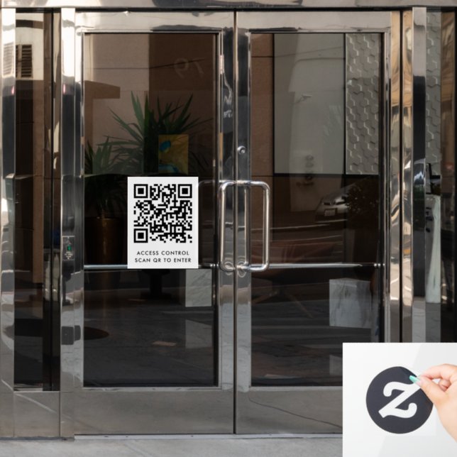 Custom Branded Door Lock QR Code Scan to Enter  Window Cling (Office Door)