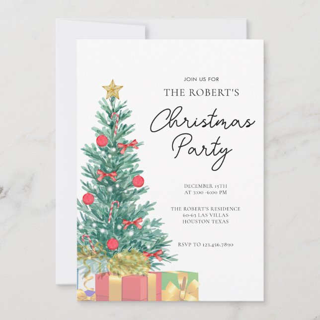 Custom Branded Elegant Christmas Party Invitation (Front)