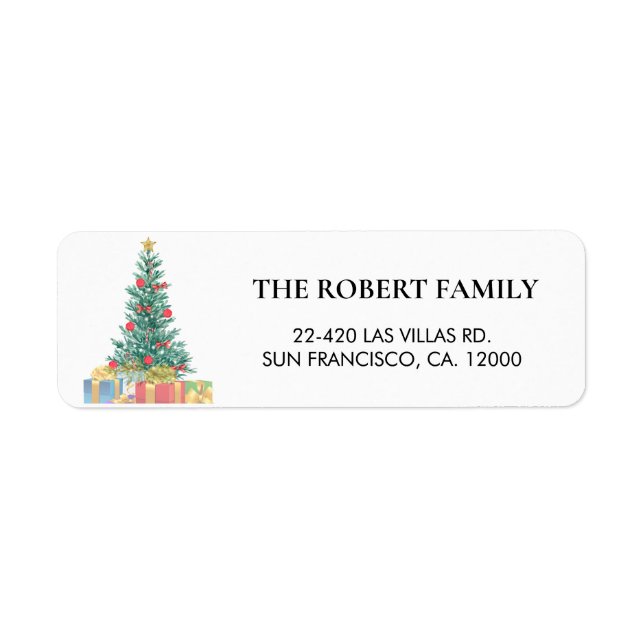 Custom Branded Elegant Christmas Return Address (Front)