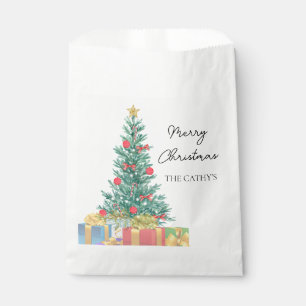 Custom Branded Elegant Merry Christmas Party Paper Favour Bag
