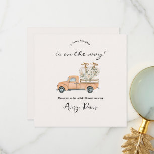 Custom Branded Fall Pumpkin Baby Shower Invitation