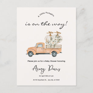 Custom Branded Fall Pumpkin Baby Shower Postcard 