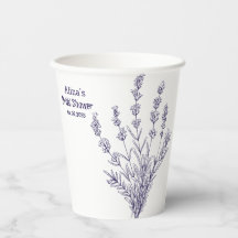 Custom Branded French lavender flowers Paper Cups
