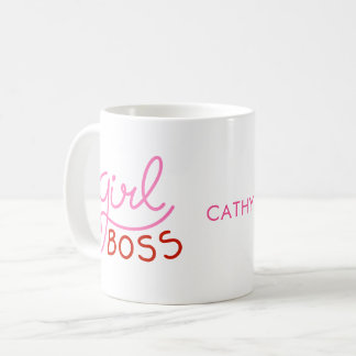 Custom Branded Girl Boss Funky Hearts Name  Coffee Mug