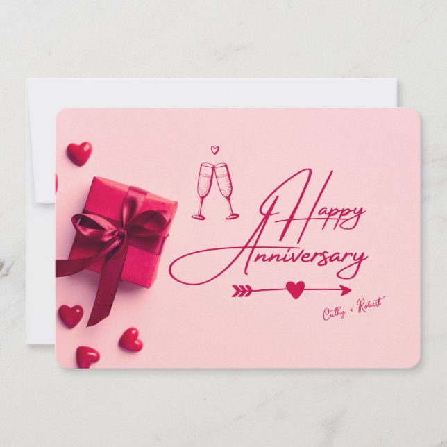 Custom Branded Happy Anniversary greeting card  (Front)