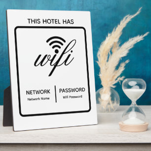Custom Branded Hotel Name Wifi Password Plaque