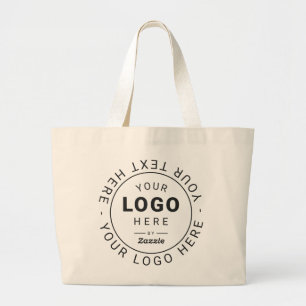 Custom Branded Logo and Text Business Large Tote Bag