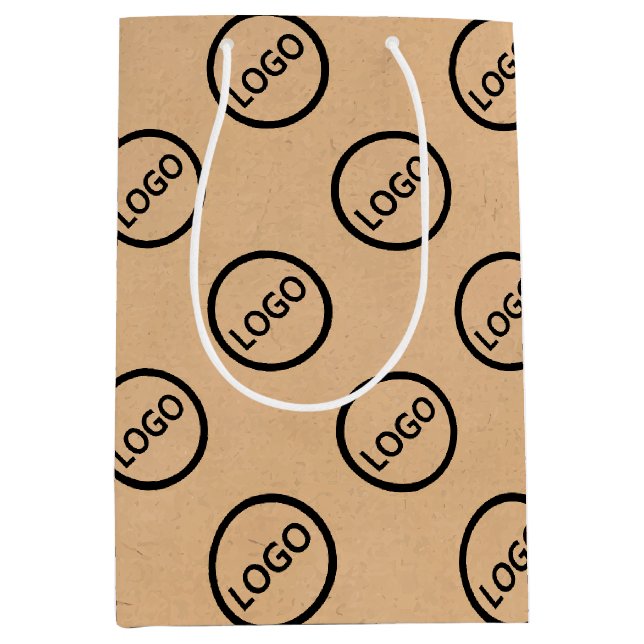 Custom Branded Logo Business Company Packaging Medium Gift Bag (Front)