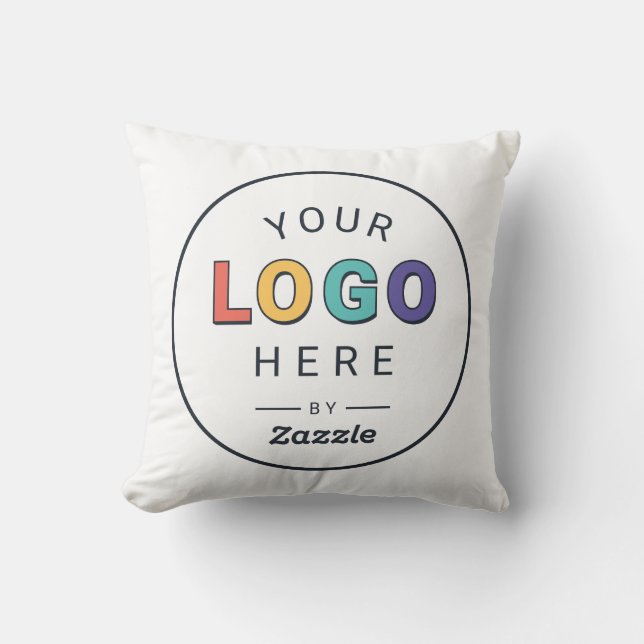 Custom Branded Logo Business Throw Pillow (Front)