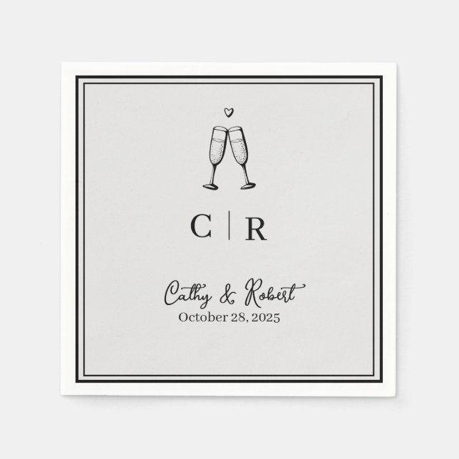 Custom Branded Minimal and Chic | Wedding Napkins (Front)