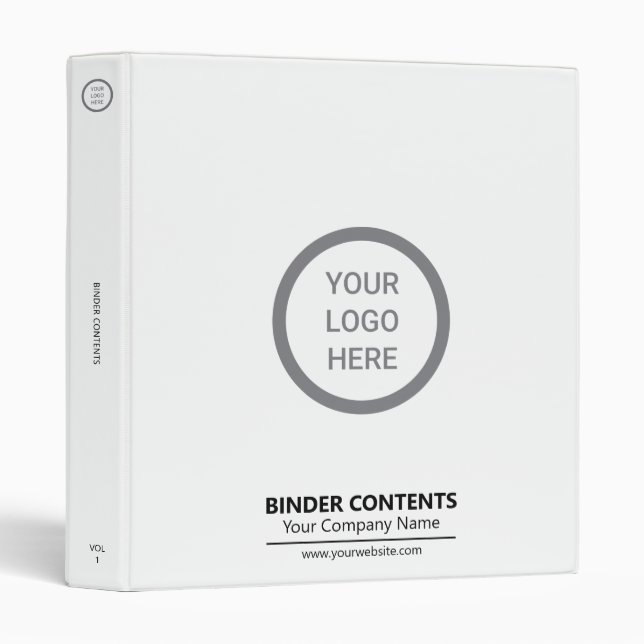 Custom Branded Minimalist Modern Business Logo Binder (Front/Spine)