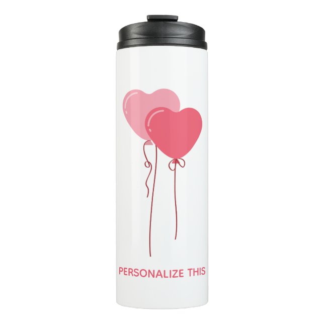 Custom Branded Pink Minimalist Valentine  Thermal Tumbler (Front)