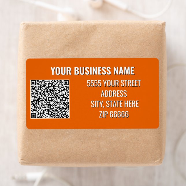 Custom Branded QR Code Name Address Labels Example (Insitu)