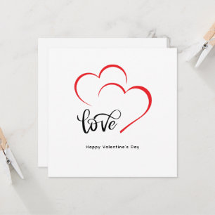 Custom Branded Red Black Minimalist Valentine Day Invitation
