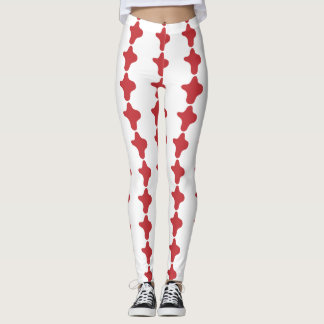 Custom Branded Red Corner pattern modern Leggings 