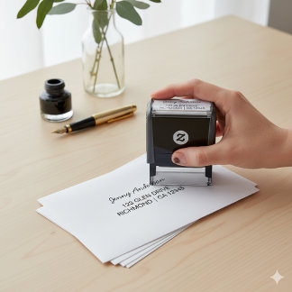 Custom Branded Return Address Modern Minimalist  Self-inking Stamp