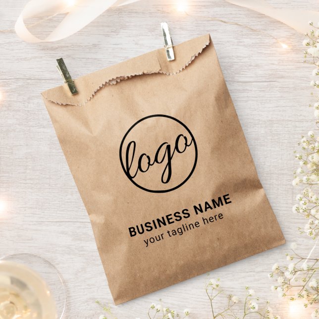 Custom Branded Simple Company Rustic Business Logo Favour Bag (Clipped)
