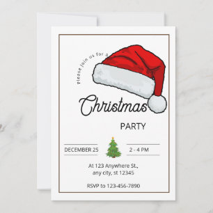 Custom Branded White & Black Christmas Party Invitation