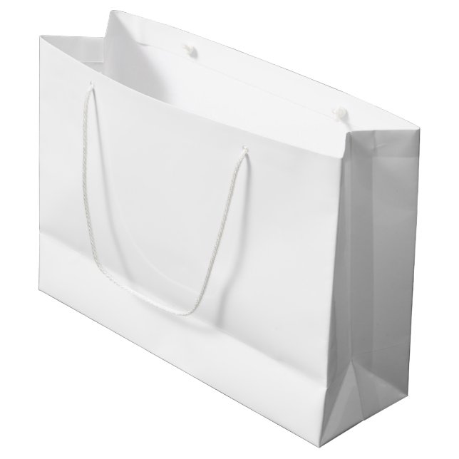 Custom Branded White Gift Bag | Large Glossy (Front Angled)