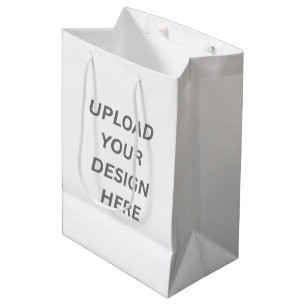 Custom Branded White Gift Bag   Medium Glossy