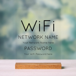 Custom Branded Wifi Details Acrylic Sign