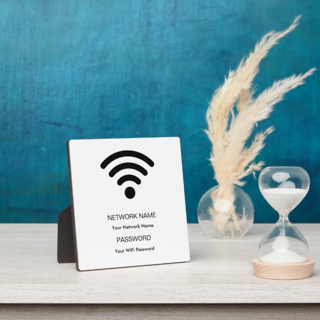 Custom Branded Wifi Network and Password Sign  Plaque (Insitu)