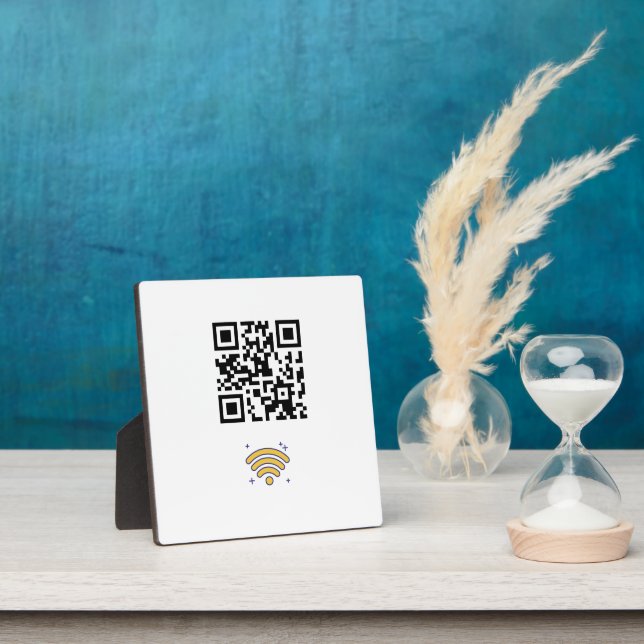 Custom Branded Wifi Network QR Code Modern Plaque (Insitu)
