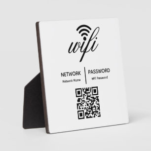 Custom Branded Wifi Password Personalized QR Code  Plaque