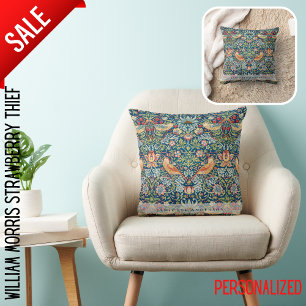 Custom Branded William Morris Birds Pattern Throw Pillow