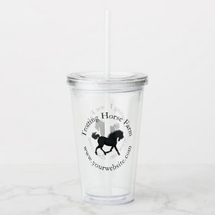 Custom Branding Logo & Circular Text Black Acrylic Tumbler