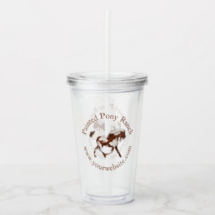 Custom Branding Logo & Circular Text Brown Acrylic Tumbler