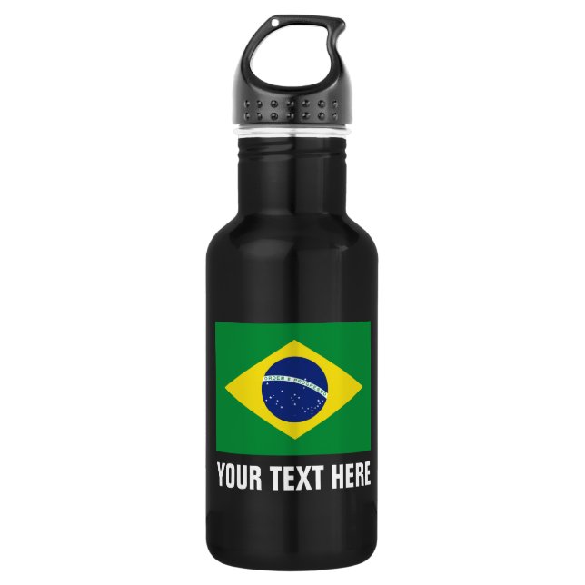 Custom Brasilian flag water bottles for Brasil (Front)