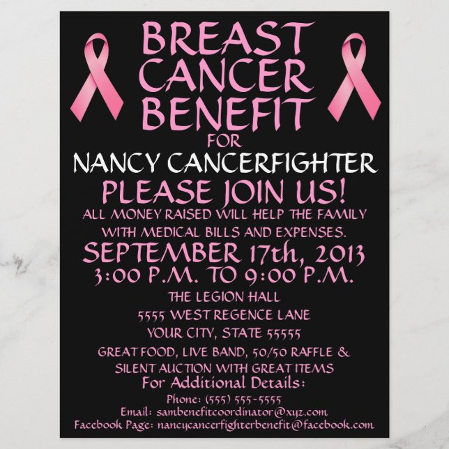 Custom Breast Cancer Benefit Flyer (Front)