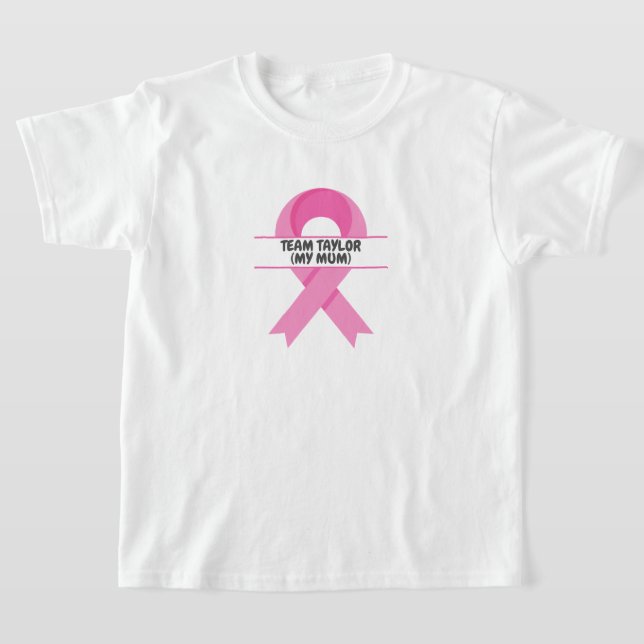 Custom Breast Cancer Support Team T-Shirt (Laydown)
