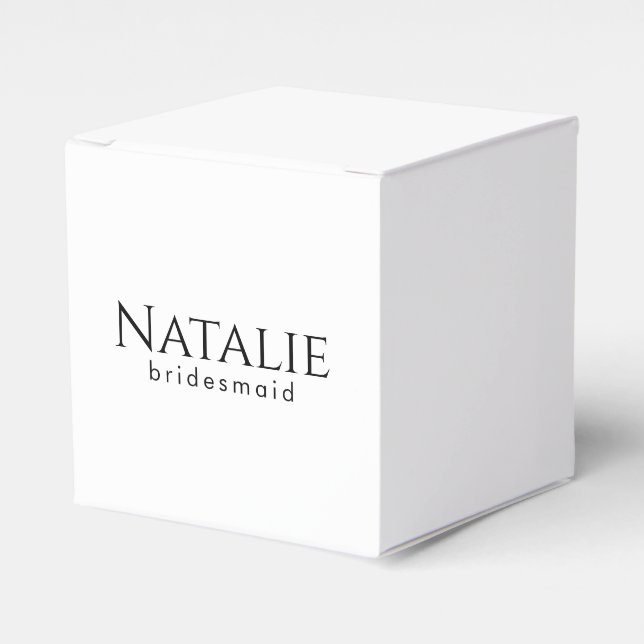 Custom Bridal Shower Bachelorette Party Minimalist Favor Box (Front Side)