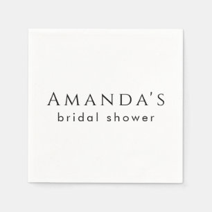 Custom Bridal Shower Bachelorette Party Minimalist Napkin