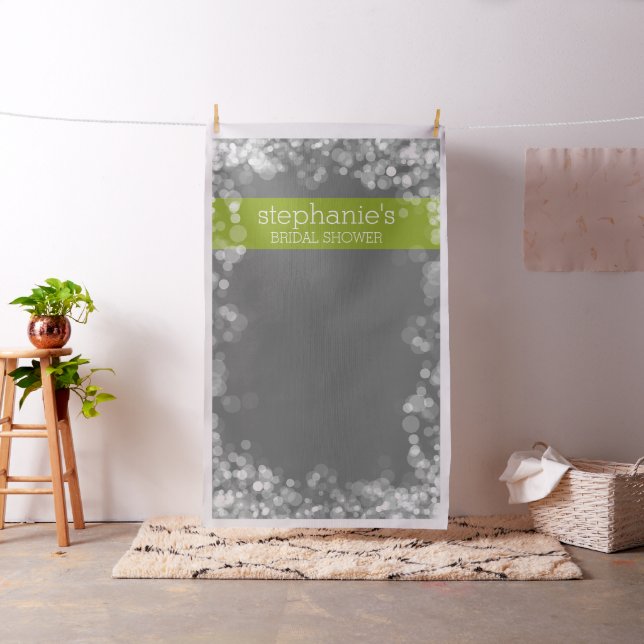 Custom Bridal Shower Photo Backdrop Charcoal Bokeh (In Situ)