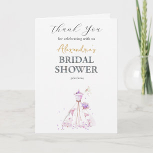 Custom Bridal Shower Wedding dress Thank you Card