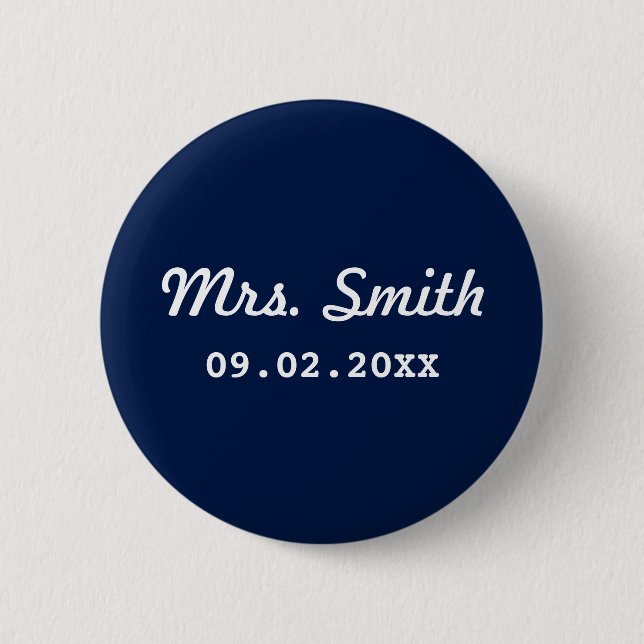 Custom Bridal Wedding 2 Inch Round Button (Front)